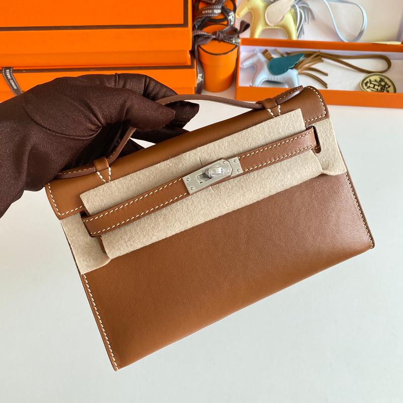 Hermes Kelly Mini First Generation 22SW CK37 Gold Brown Silver Buckle